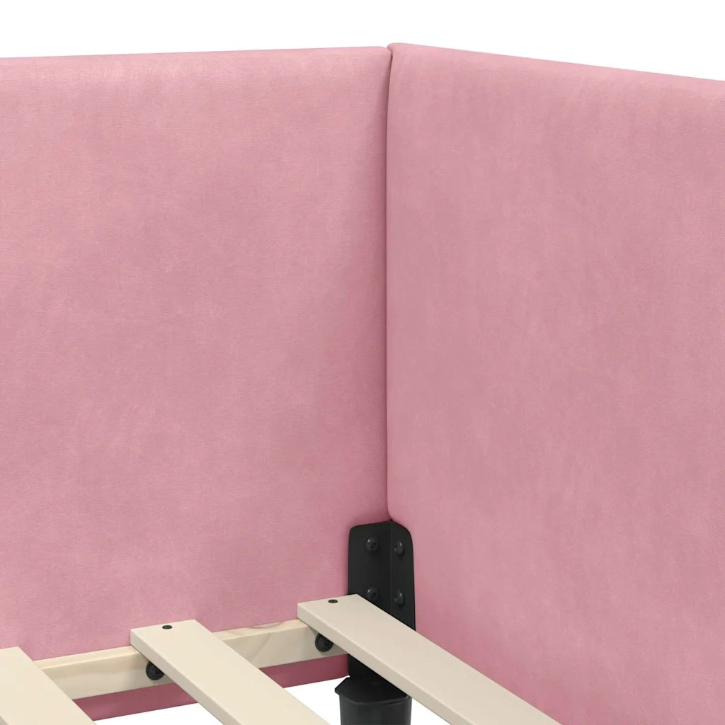 vidaXL Cornice del letto ad angolo Altro Rosa 100 x 200 cm