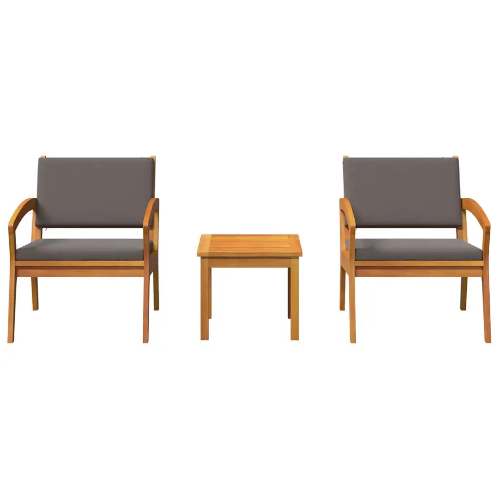 Set bistrot con cuscino 3 pcs Marrone Poliestere 4106470