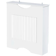 Copritermosifone Bianco 78x19x82 cm in MDF con Piano d'Appoggio e Design Antiribaltamento