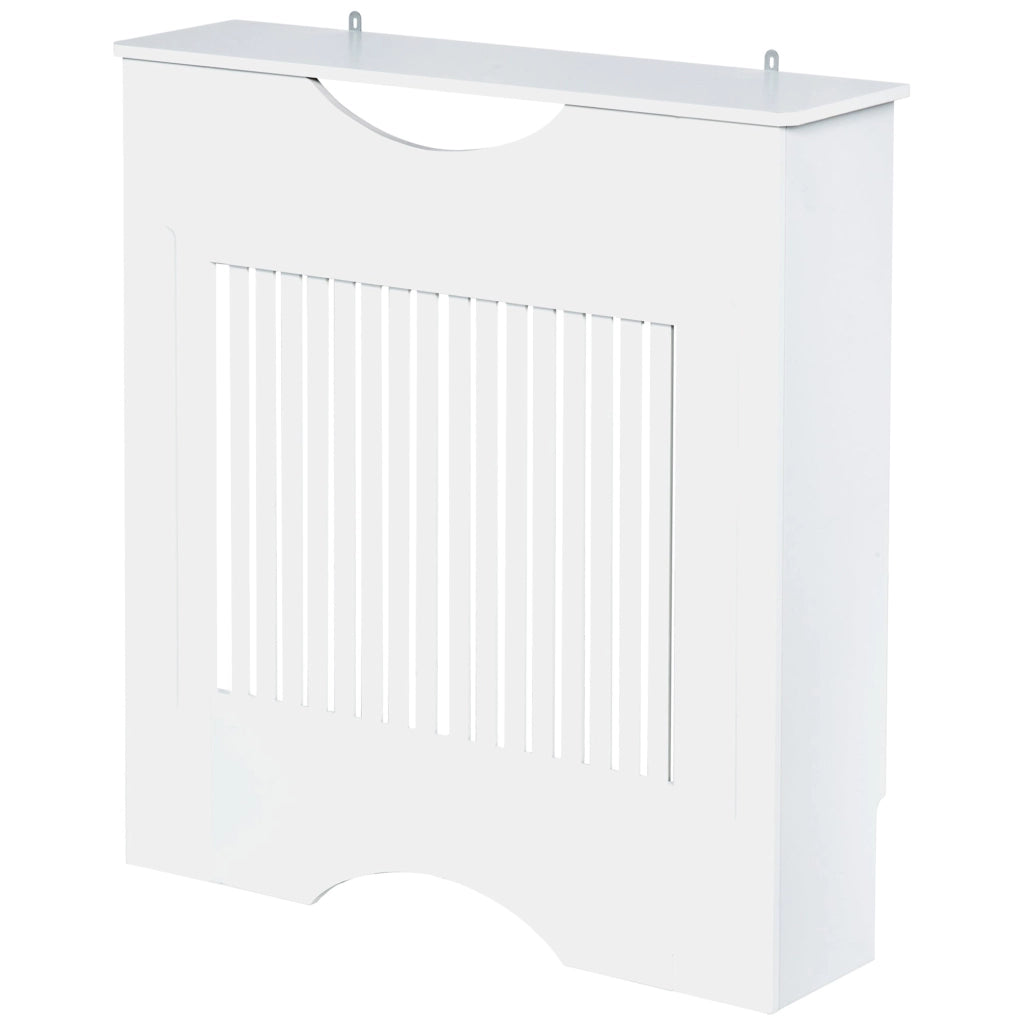 Copritermosifone Bianco 78x19x82 cm in MDF con Piano d'Appoggio e Design Antiribaltamento