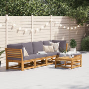 Set Salotto da Giardino 6 pz con Cuscini in Massello di Acacia 3214310