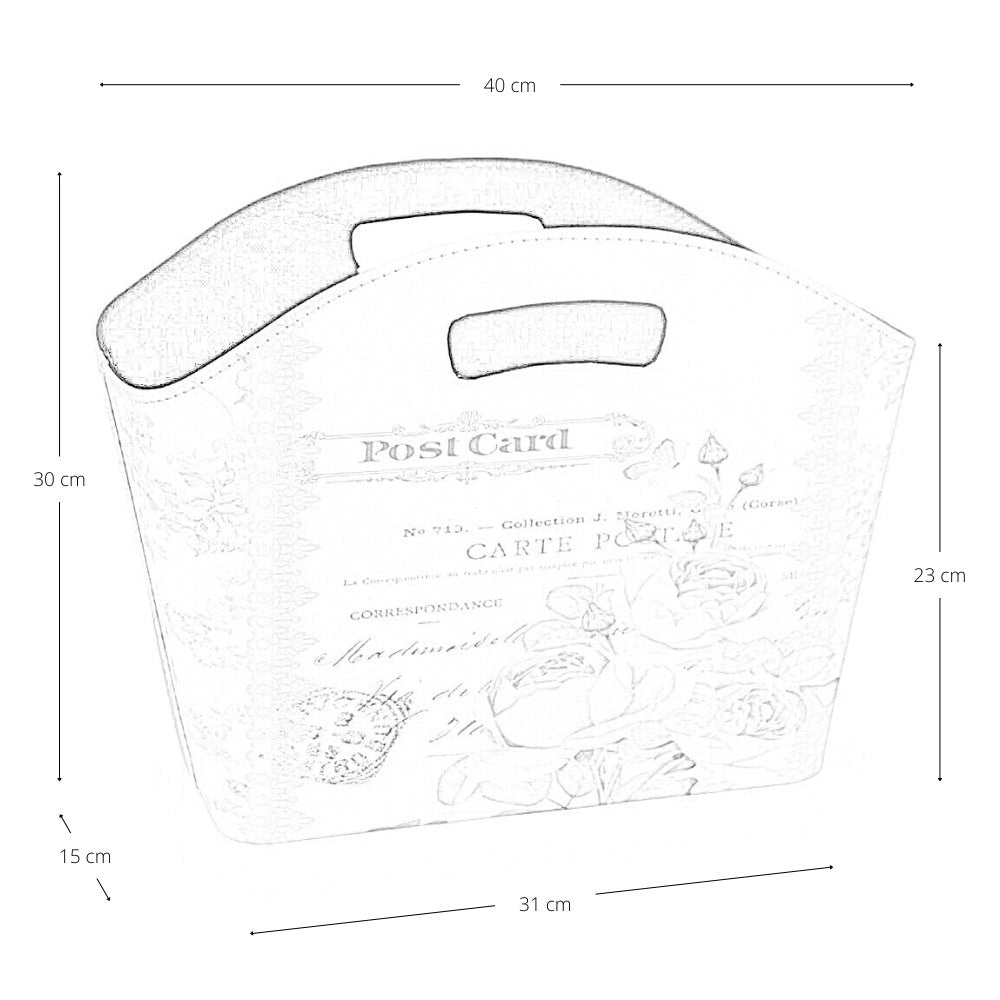 Borsetta Contenitore Flowers con manici fantasia rosa cm 40 x 15 x h 30