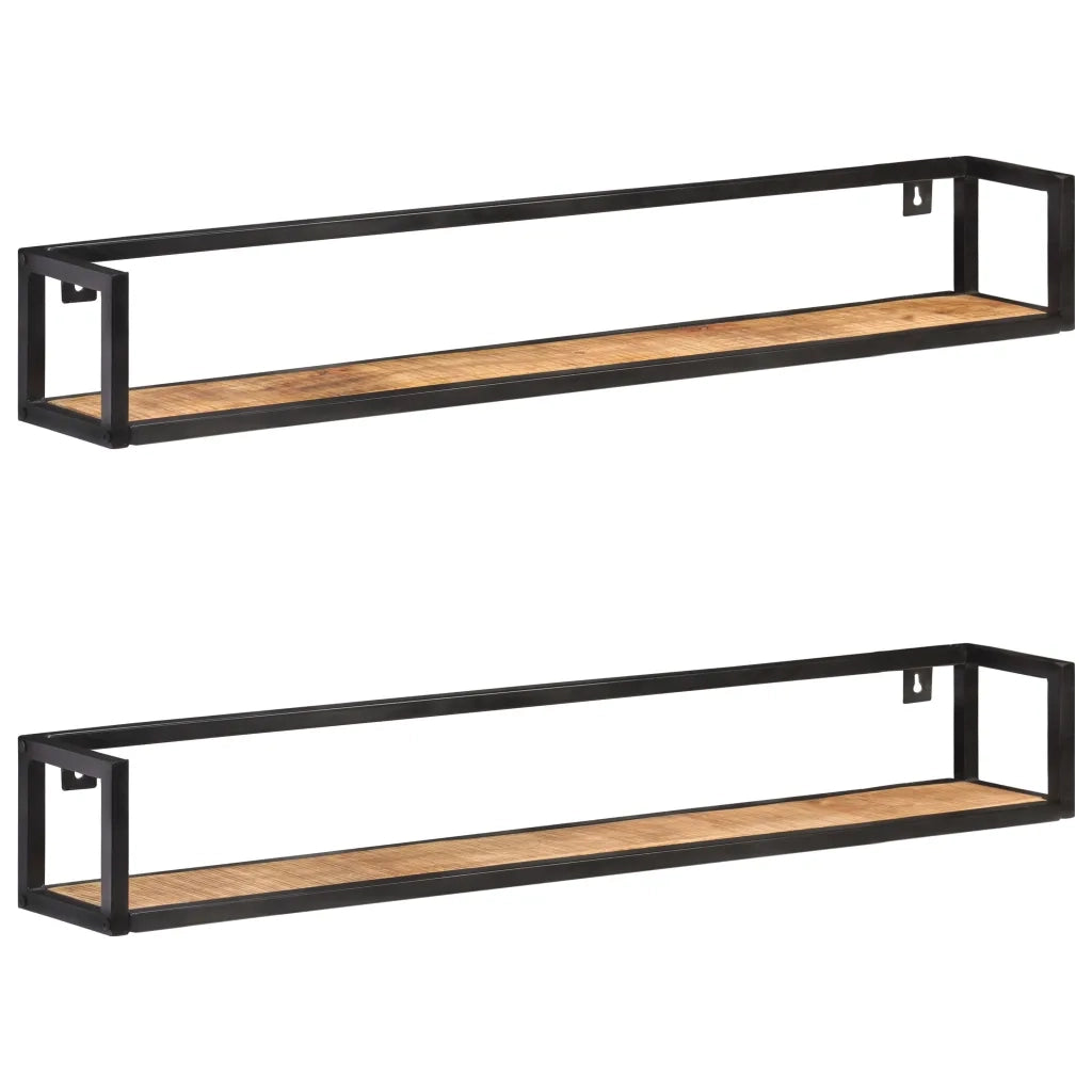 Mensole a Muro 2 pz 120 cm in Legno di Mango Grezzo cod mxl 56161