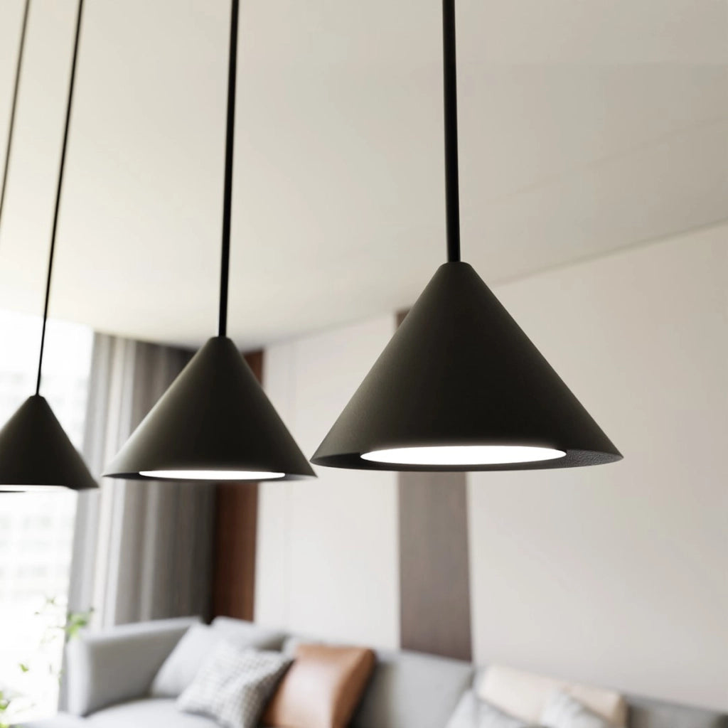 Lampada a sospensione ELIT 3 in acciaio nero opaco