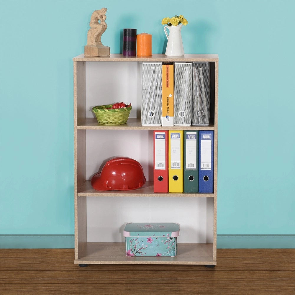 Libreria bassa con tre ripiani rkt330 colore rovere