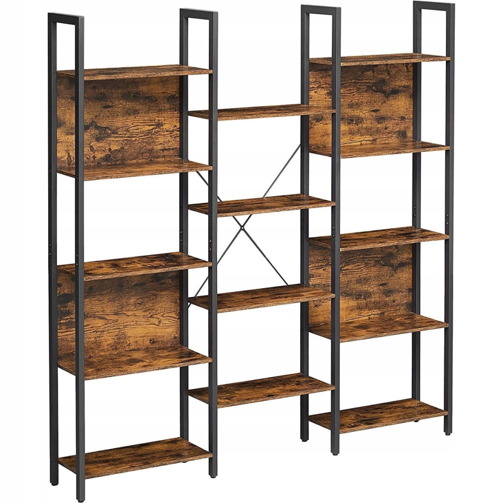Libreria a Doppia Struttura Loft in Stile Industriale e Legno Rustico