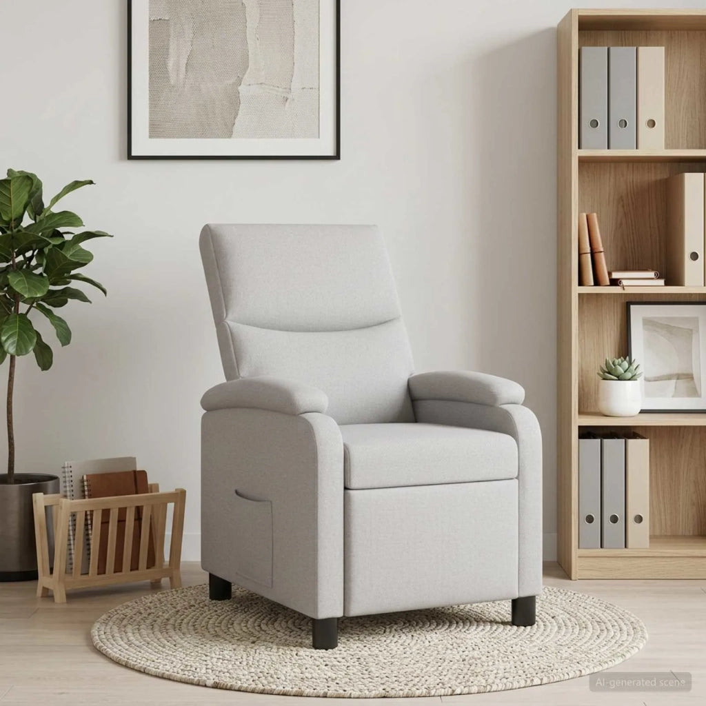 Divano Sedia-Poltrona reclinabile Grigio Nuvola Tessuto 990718