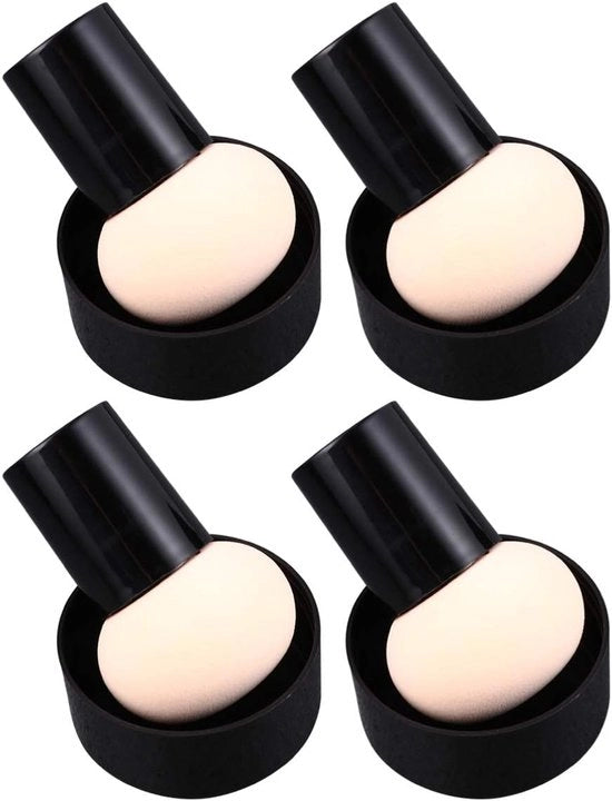 Quattro pennelli per makeup a forma di funghi, set di 4, mango rosa, femminile, beige