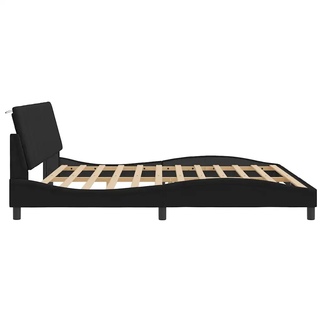 Giroletto senza Materasso Hanko Nero 200x200 cm in Velluto