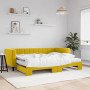 Divano Letto Estraibile con Materassi Giallo 80x200 cm Velluto 3196713