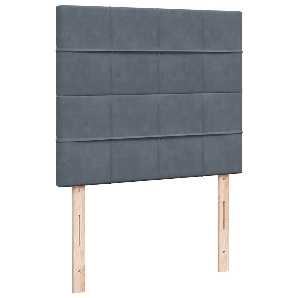 Giroletto a Molle con Materasso Grigio Scuro 120x190 cm Velluto