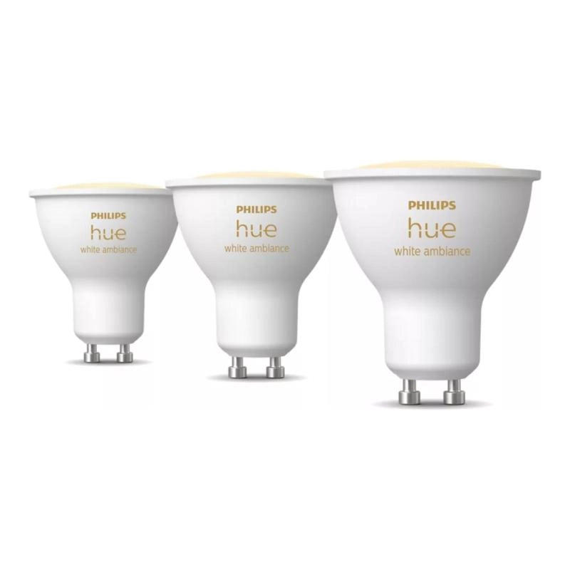 Philips hue white ambiance gu10 - faretto connesso - (confezione da 3) - 161258