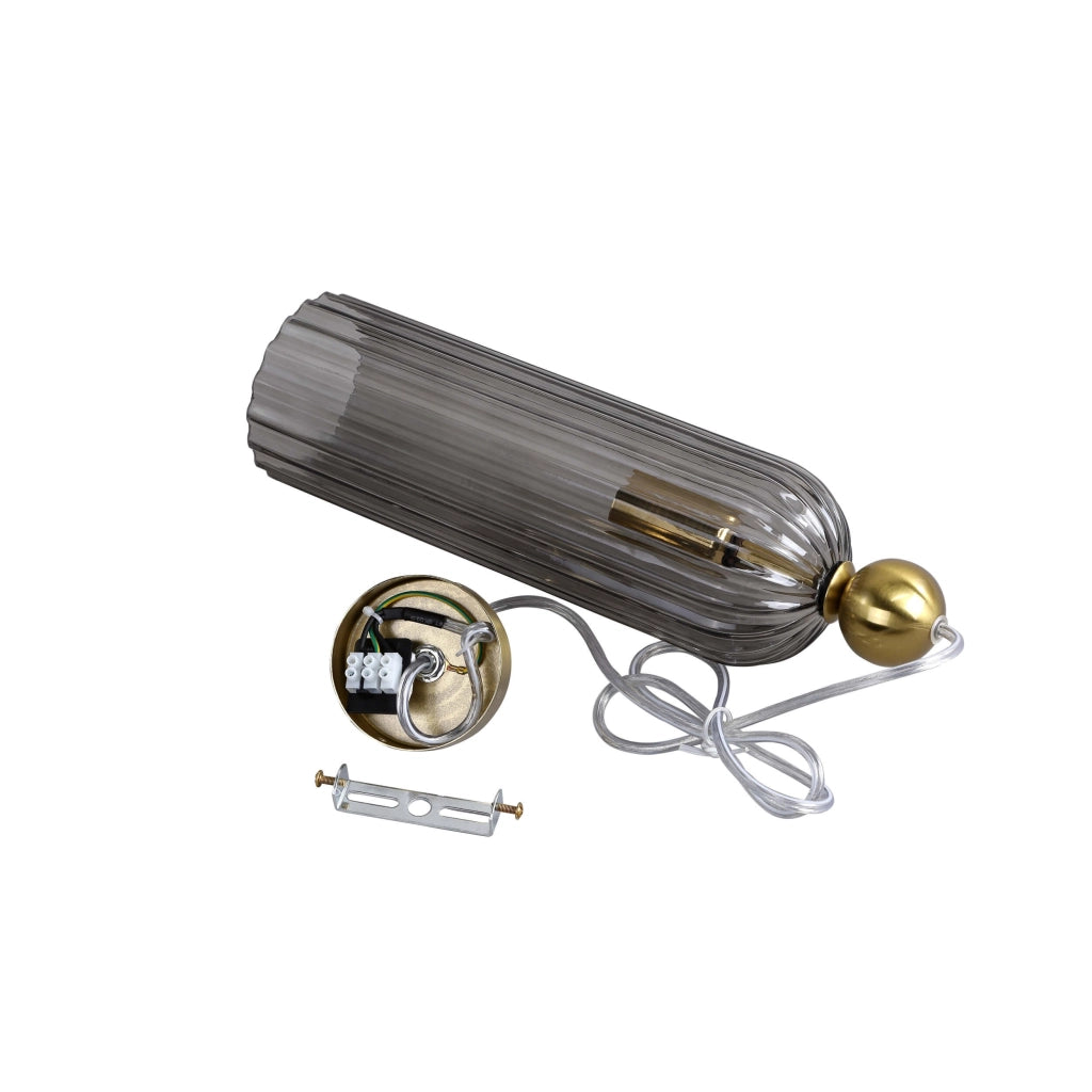 Lampada a sospensione Piega Light Prestige vetro fumé E14