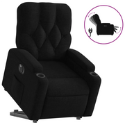 Poltrona | Sedia Relax Alzapersona Reclinabile Elettrica Nera in Tessuto