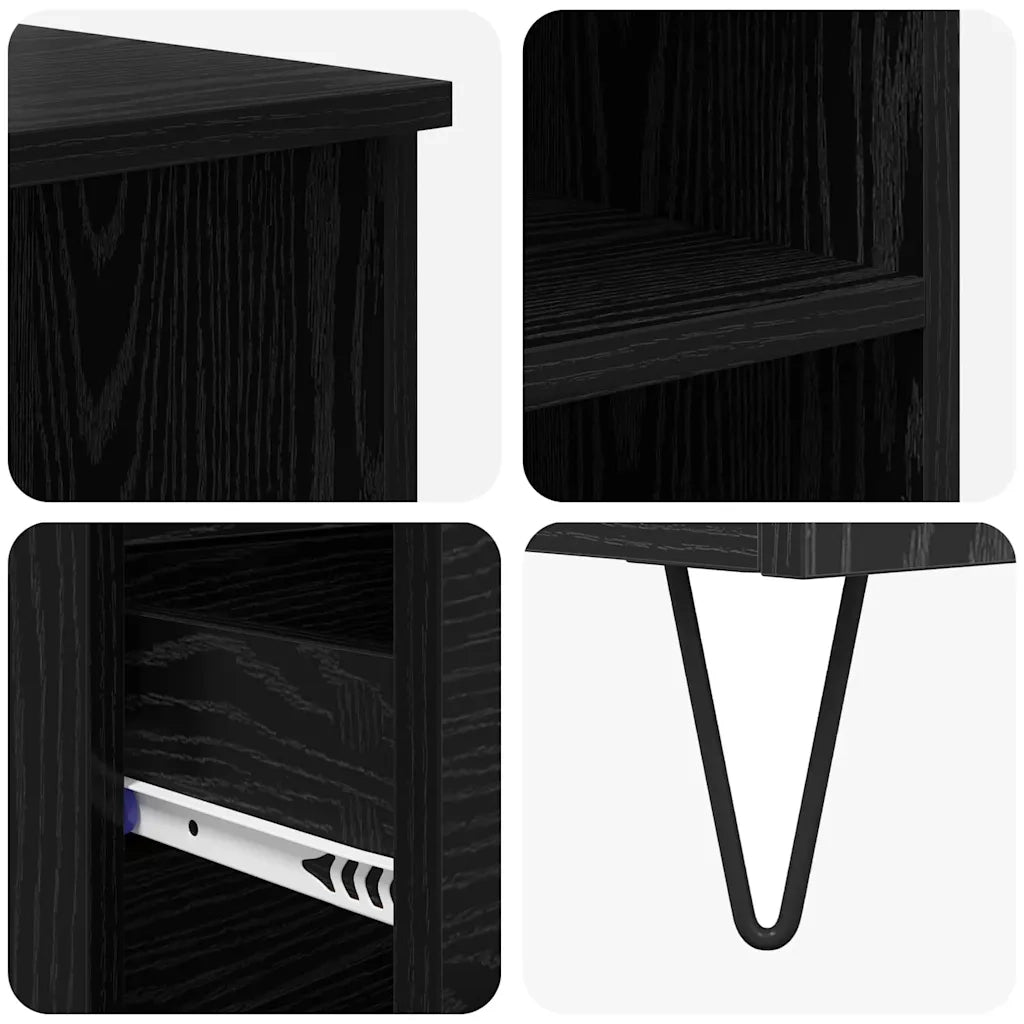 Credenza Rovere Nero 40 x 36 x 110 cm Legno ingegnerizzato 882743