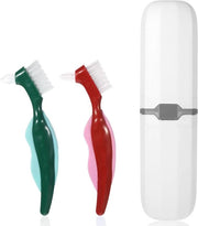 Kit di cure interdentali Plus - Spazzola per igiene dentale e retentori - 2 pezzi - Setole a doppia faccia - Portatile - Adatto per viaggi, campeggio, outdoor e palestra