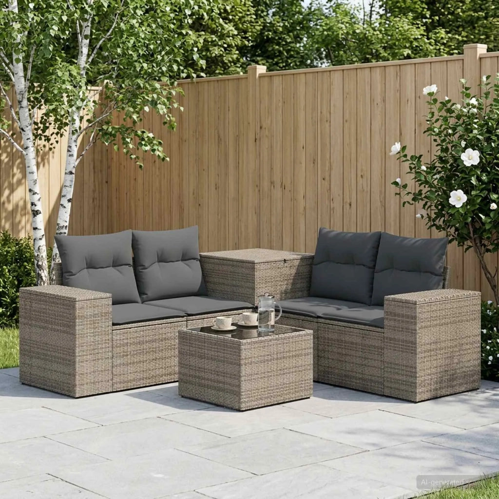 Set di divani 6 pz Grigio e Grigio Scuro 3447566