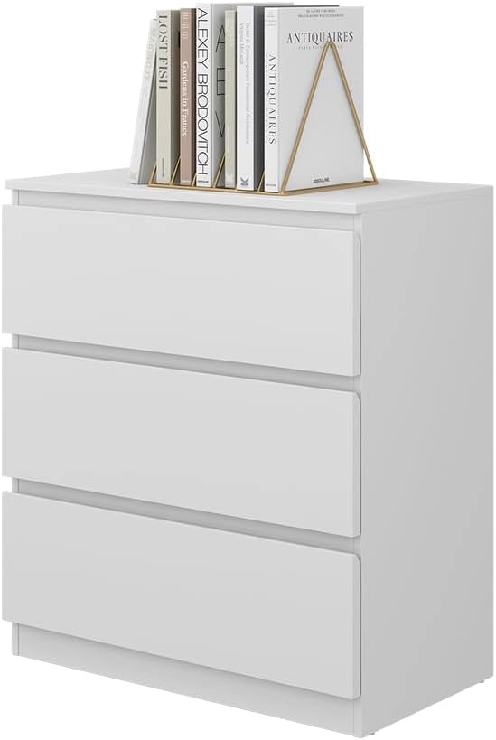 Cassettiera Calisto, Bianco, 39 x 78.5 cm, per riporre abiti e oggetti di uso quotidiano