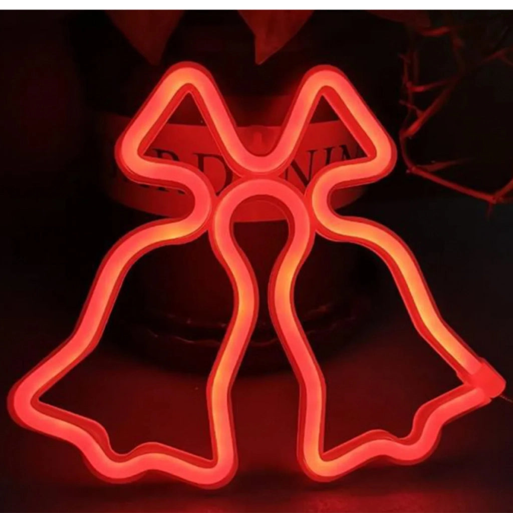 Lampada LED al neon a doppia campana di Natale con porta USB-A Rosso Avizar