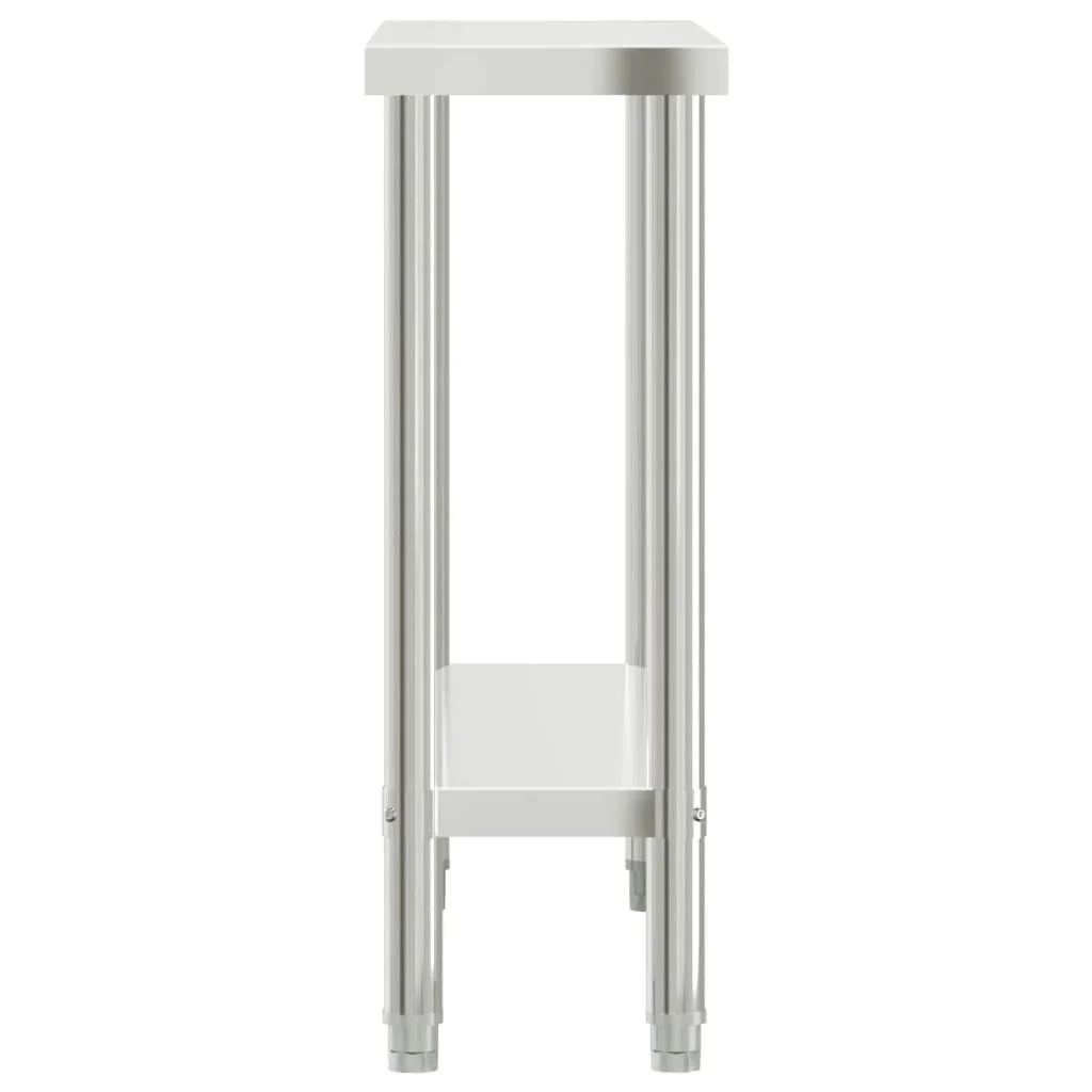 Tavolo da lavoro professionale da cucina 110 x 30 x 85 cm in acciaio inox 02_0045402