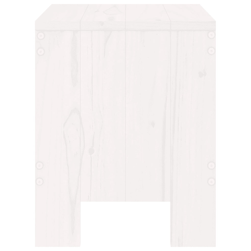 Sgabelli da Giardino 2pz Bianchi 40x36x45cm Legno Massello Pino