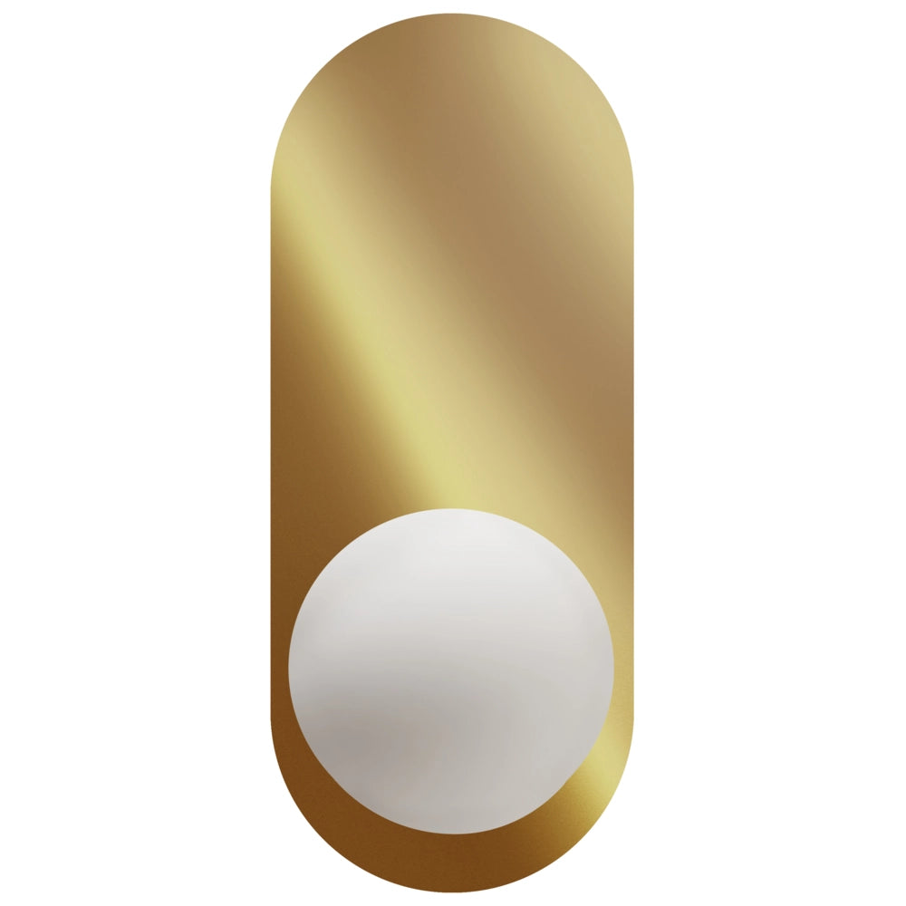 Set di 2 lampade da parete ovali con paralumi a globo in vetro Oro stile retrò
