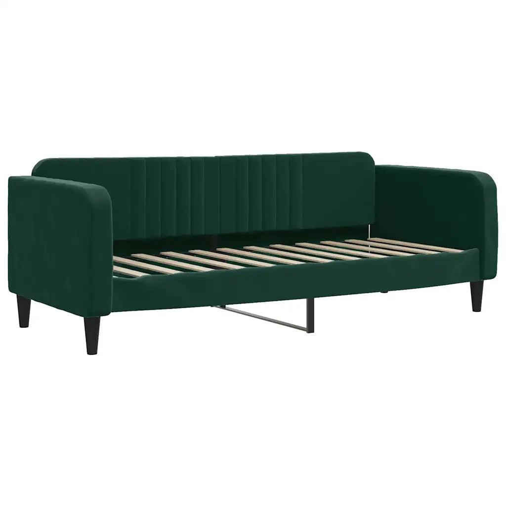 Divano letto | Sof¨¤ letto | Letto singolo con Materasso Verde Scuro 80x200 cm in Velluto