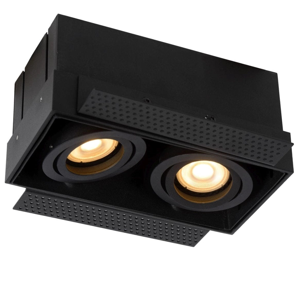 Lucide Trimless faretto incasso rettangolare 2xGU10 nero