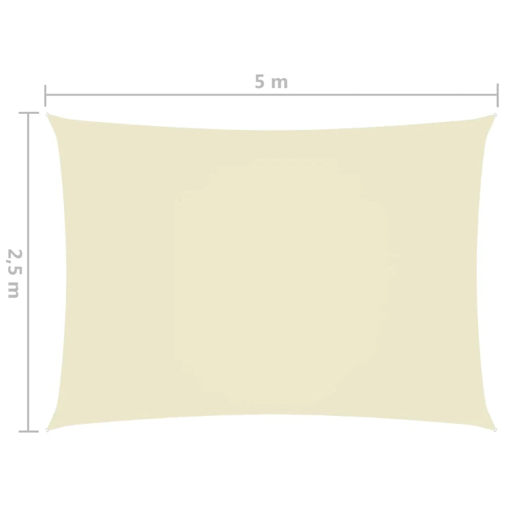 Vela ombreggiante/ombrellone rettangolare in tessuto Oxford 2,5 x 5 m crema 02_0009584