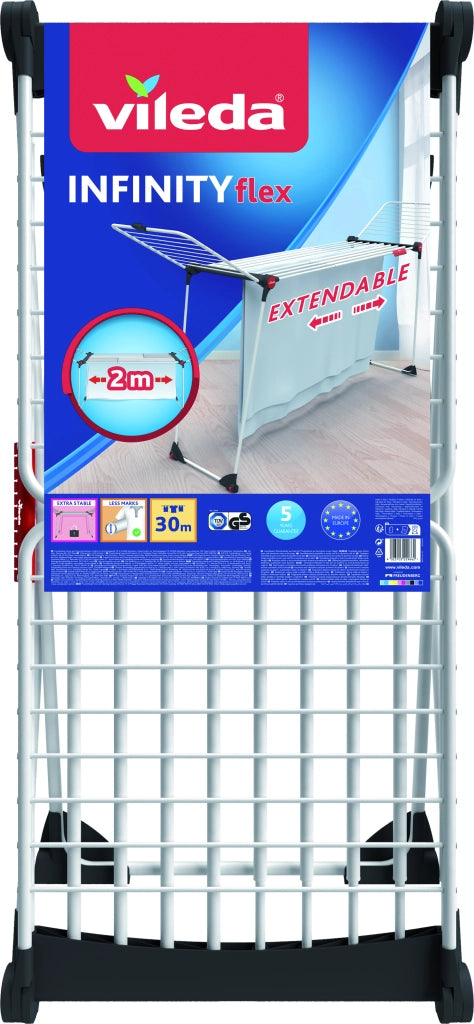 Vileda STENDIBIANCHERIA ESTENSIBILE INFINITY FLEX cm. 257x57x100 h Stenditura mt. 30