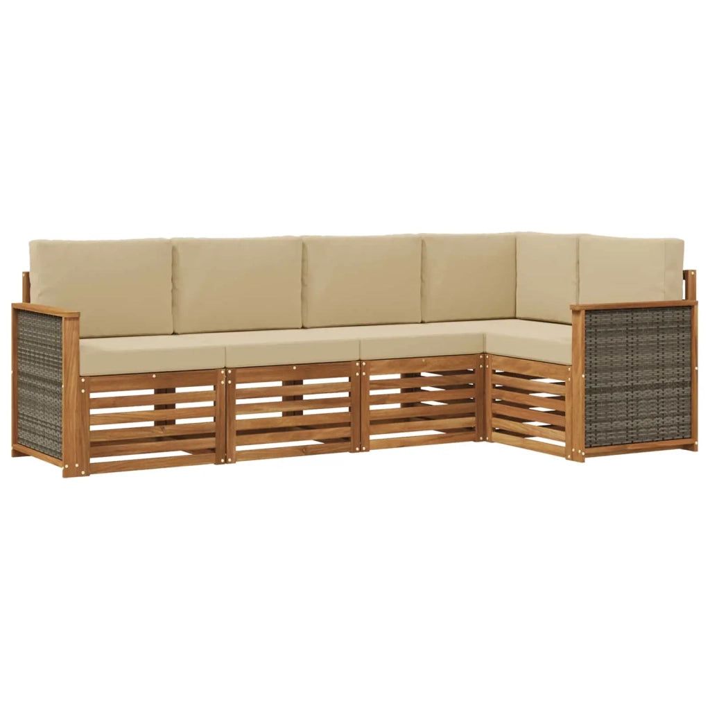 Set divano sezionale con cuscino 4 pcs Naturale 3384349