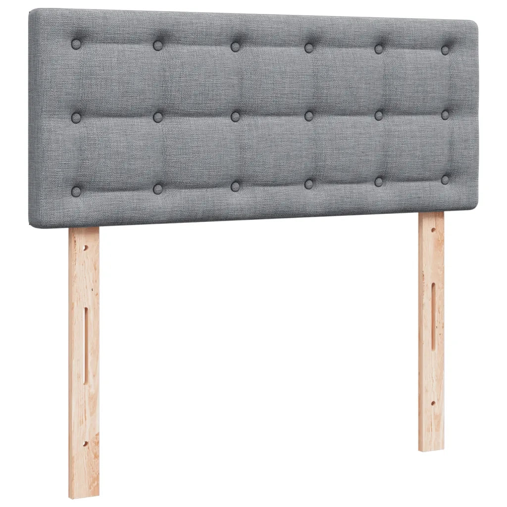 Giroletto a Molle con Materasso Grigio Chiaro 120x190cm Tessuto