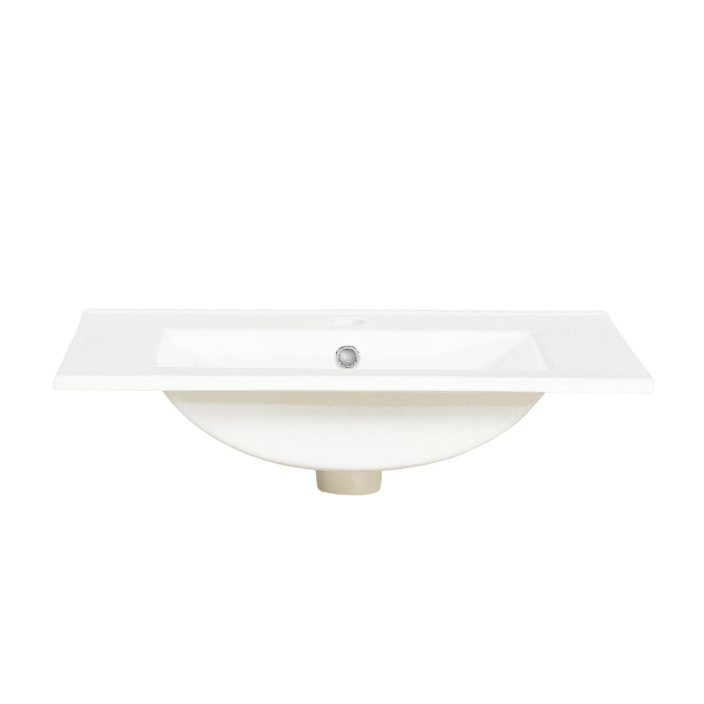 Mobile bagno sottolavabo 61 cm freestanding con lavabo in ceramica; ante in rattan; noce
