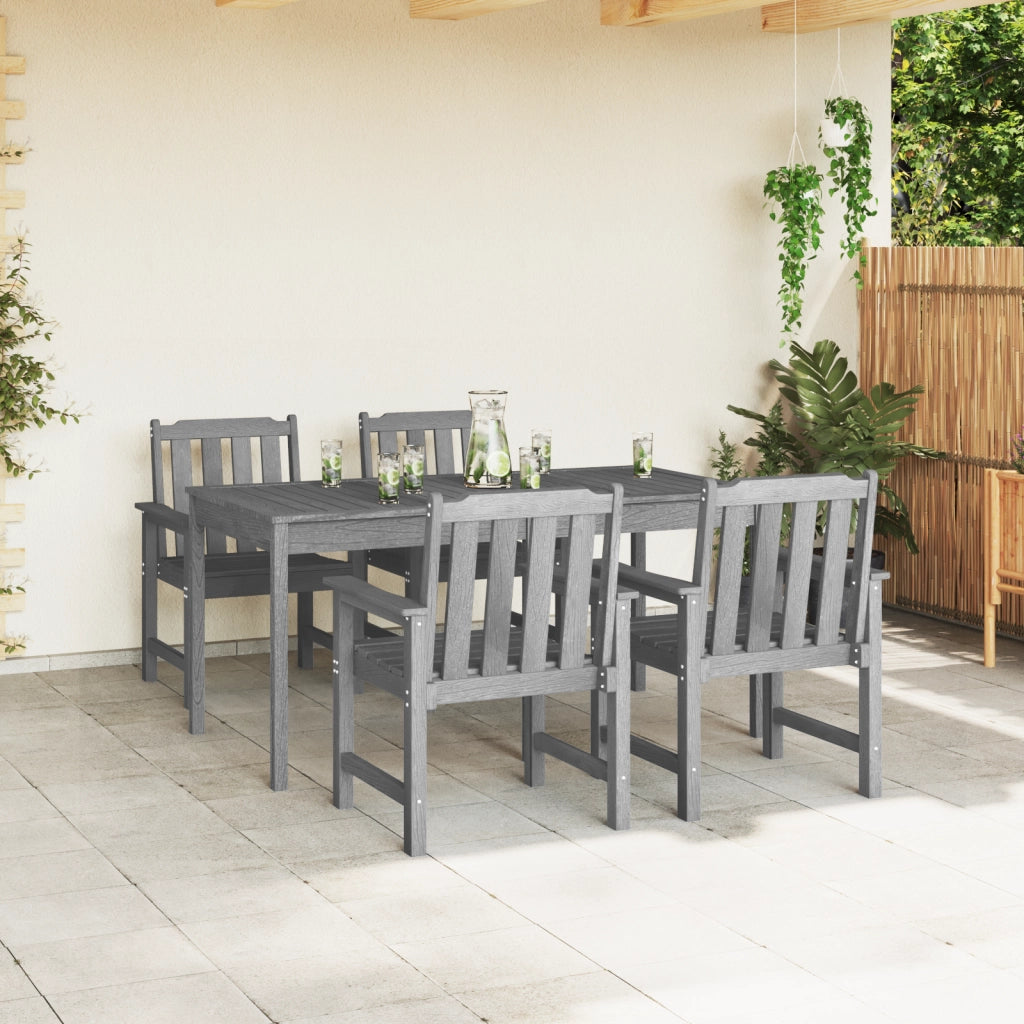 Sedie da Giardino 4 pezzi Grigio Chiaro 65.5x55.5x88 cm HDPE