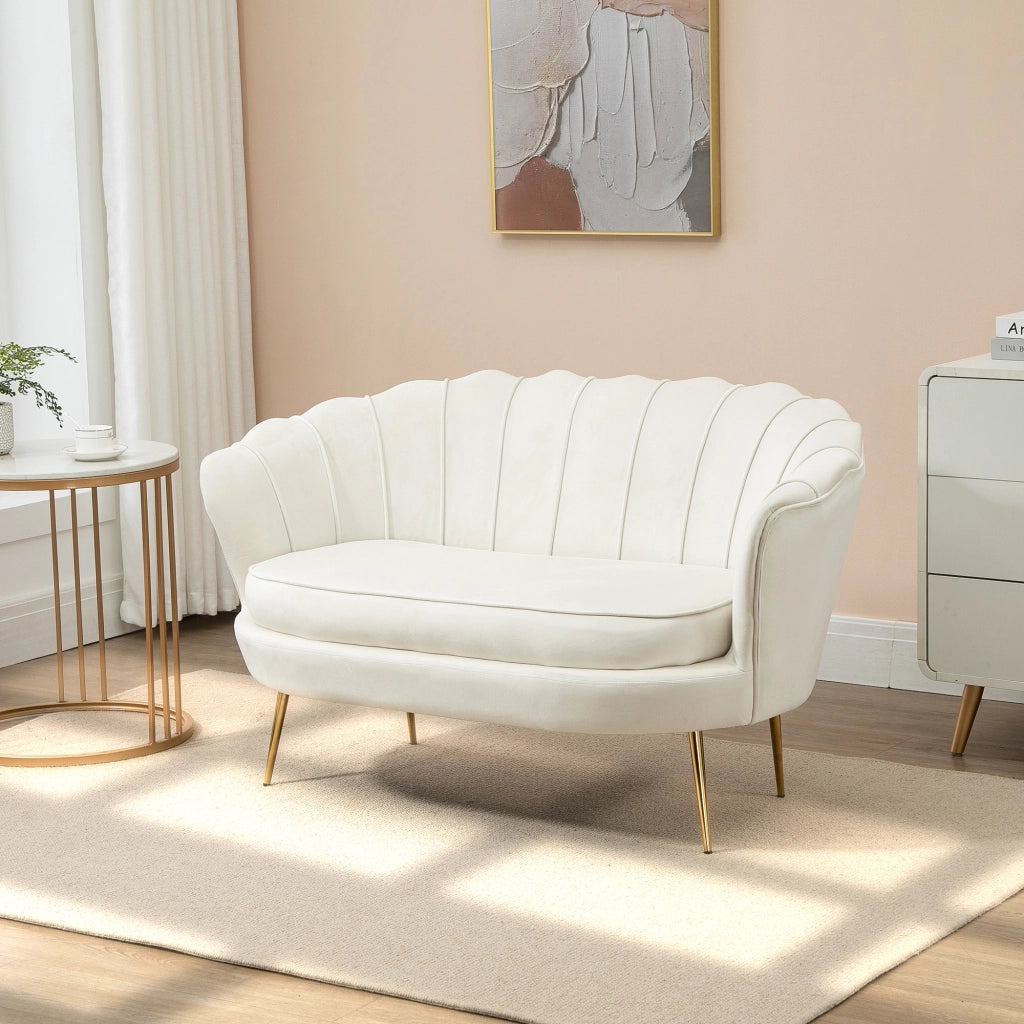 EasyComfort Divano Vintage 2 Posti Industrial Chic, Divanetto Francese per Ingrasso in Velluto, 130x77x77cm