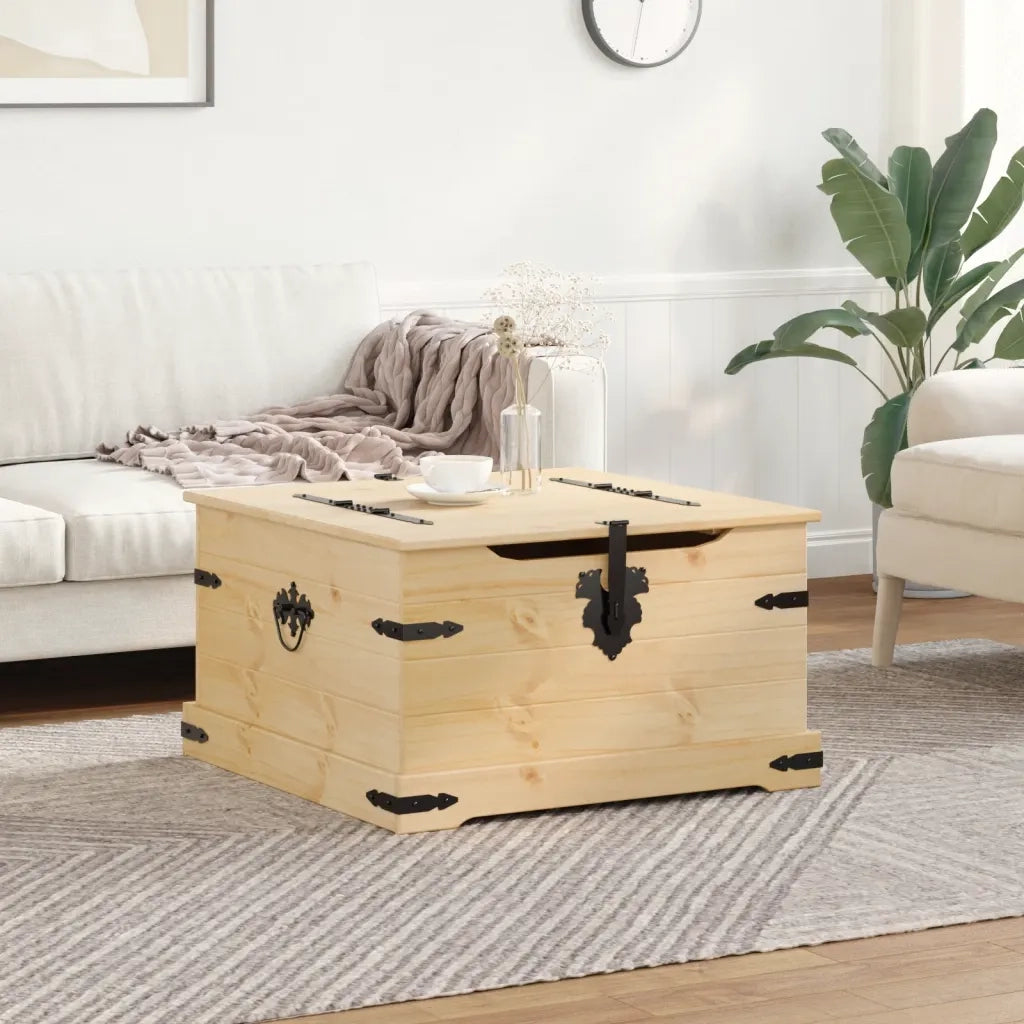 vidaXL Scatola Portaoggetti Corona 78x78x45 cm Legno Massello di Pino