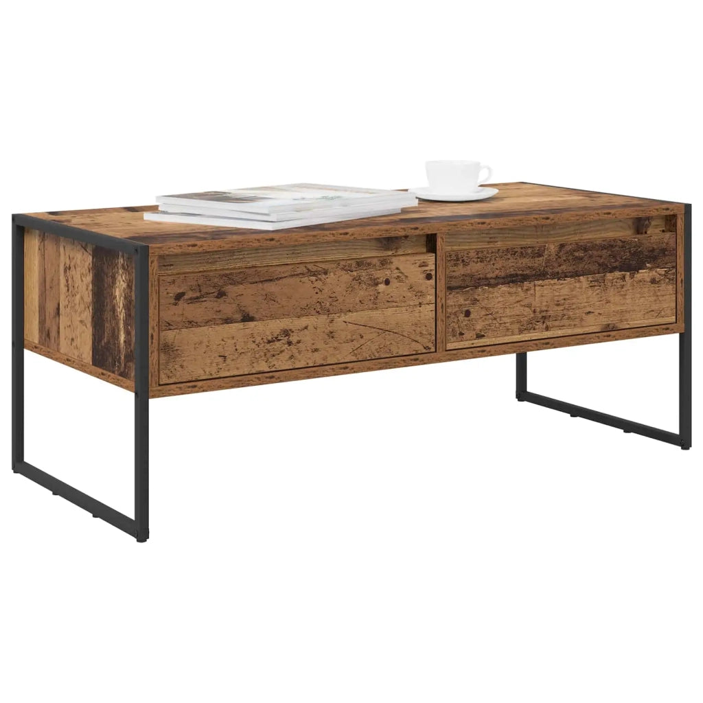 Tavolino da salotto con cassetto Legno vecchio 100 x 46 x 40 cm