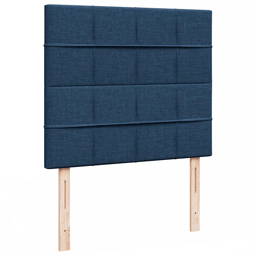Struttura Letto Pouf con Materasso Blu 120x190 cm in Tessuto 3313995