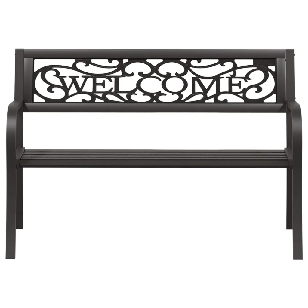 Panchina da Giardino 125 cm in Acciaio Nera cod mxl 53273