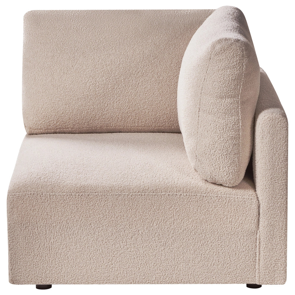 Modulo angolare sinistro Rivestimento in bouclé beige Divano a 1 posto Sezione Soggiorno in stile moderno