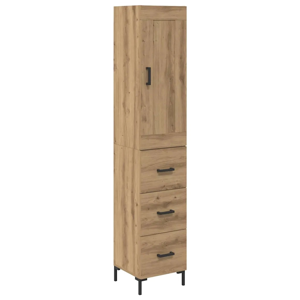 Credenza con cassetto Rovere artigianale 34,5 x 34 x 180 cm
