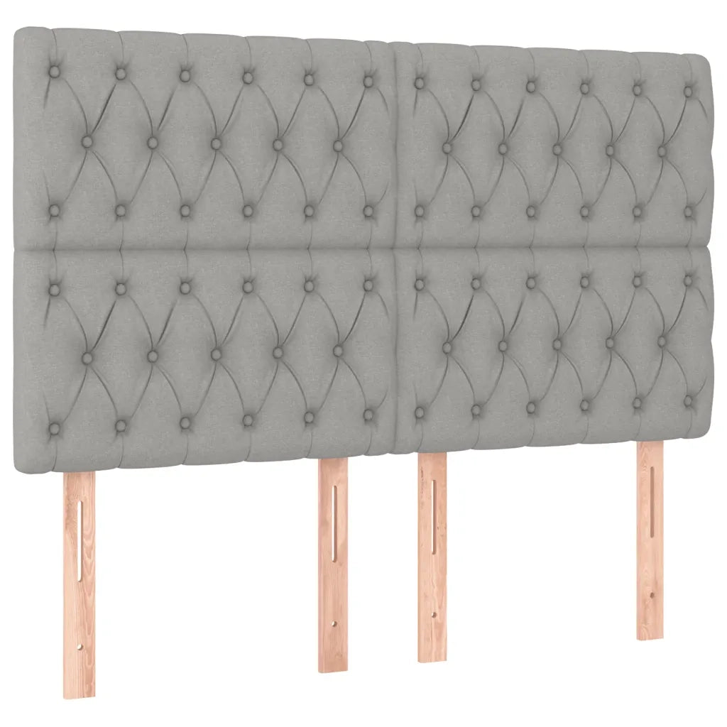 Letto a Molle Materasso e LED Grigio Chiaro 140x190 cm Tessuto