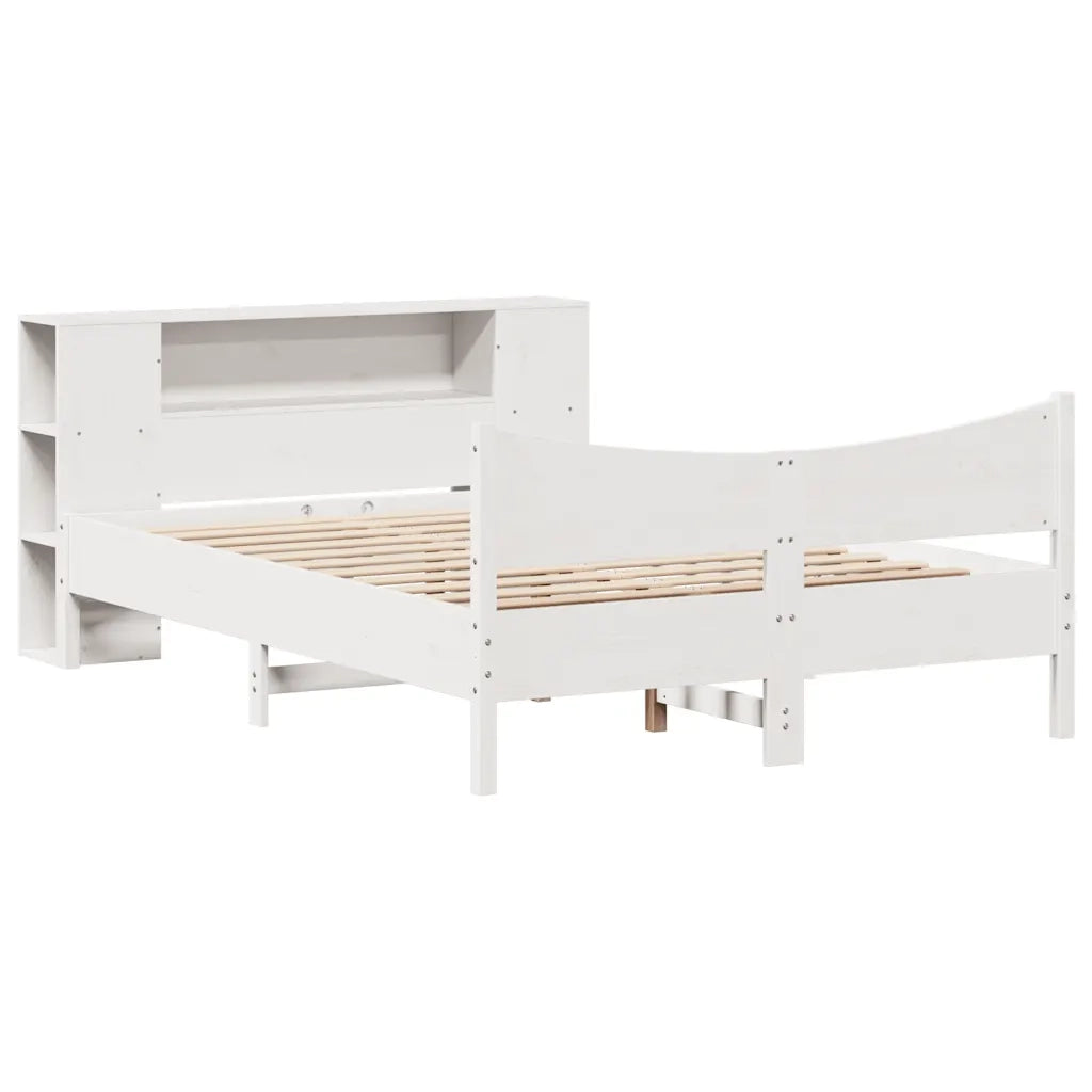 Giroletto senza Materasso-Struttura Letto Bianco 140x200 cm Legno Massello Pino 906545