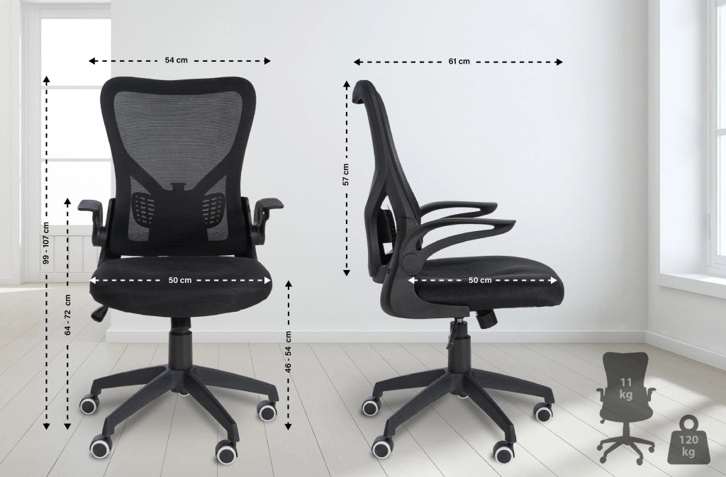 Sedia da ufficio Hudson nero