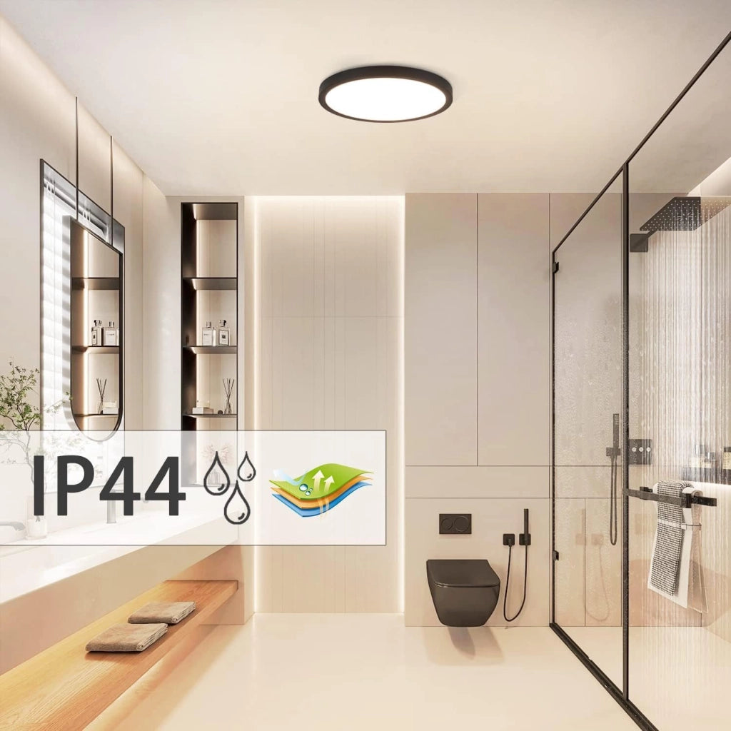 ZMH Lampada da soffitto plafoniera LED moderna nera 23cm 18W per soggiorno