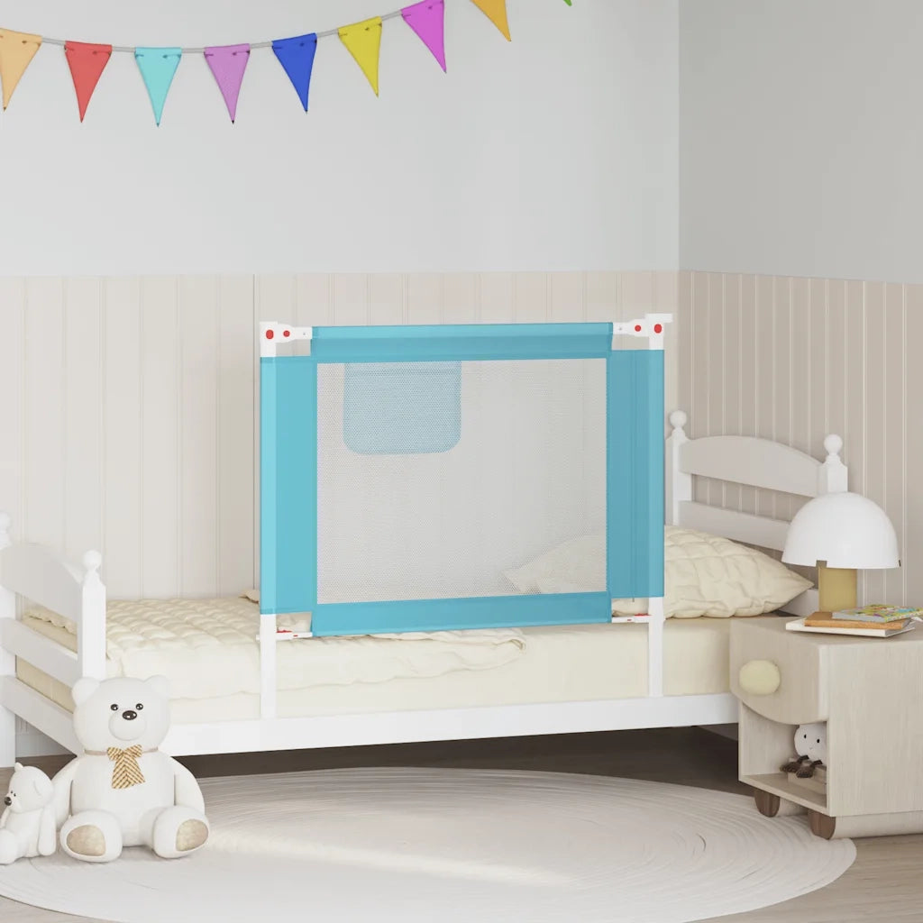 Sponda Letto di Sicurezza per Bambini Blu 90x25 cm in Tessuto 10207