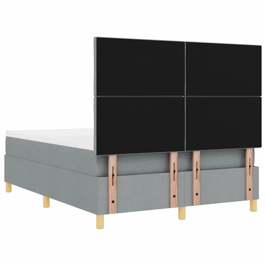 Letto a molle con materasso Grigio chiaro 140 x 190 cm Tessuto 3339693