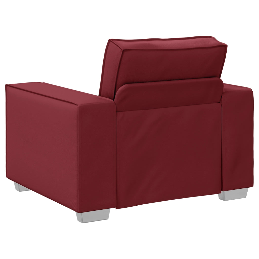 Poltrona  Rosso Vino 59 cm in Pelle Finta