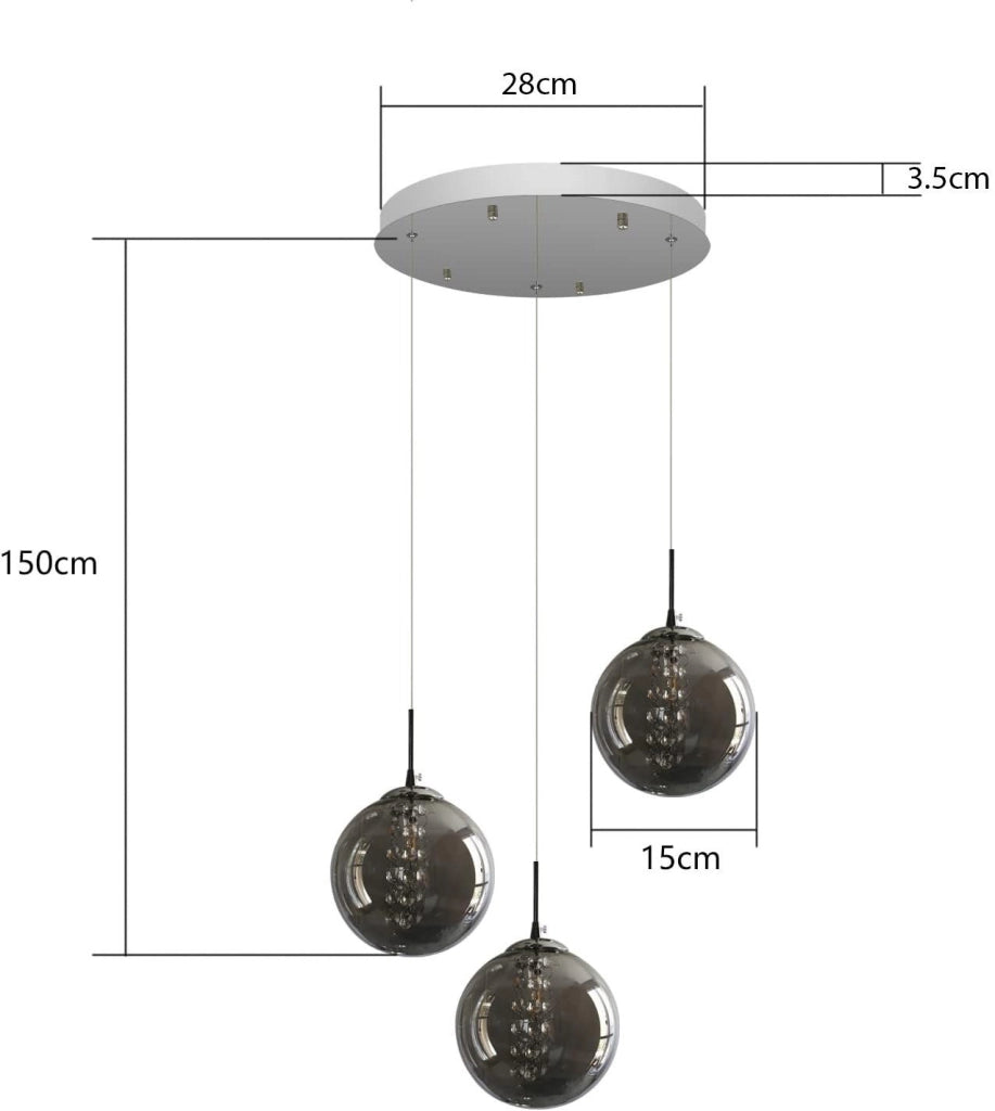 ZMH Lampada a sospensione a LED in vetro regolabile in altezza per illuminazione del soggiorno