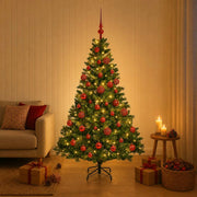 Albero di Natale Artificiale con Palline 120 cm 150 LED 3465865